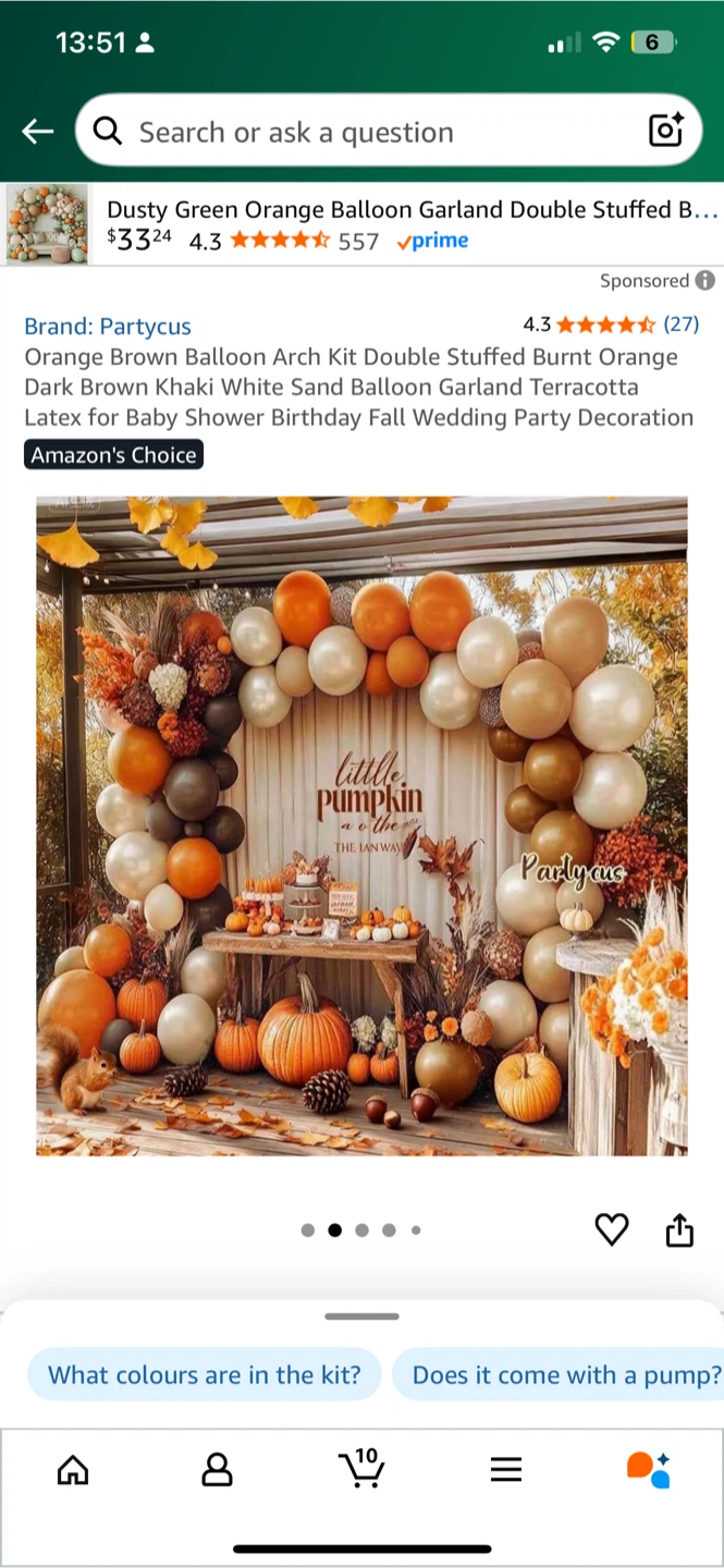 Partycus Orange Balloon Arch Kit - New