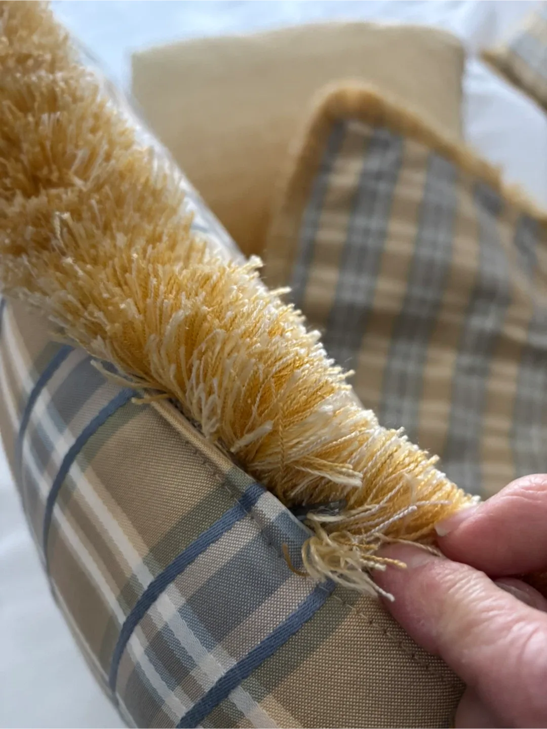 Plaid Throw Pillow with Fringe image indicator(4)