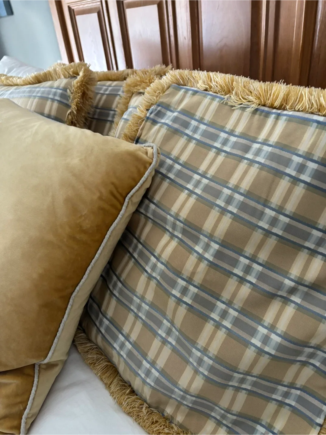 Plaid Throw Pillow with Fringe image indicator(2)