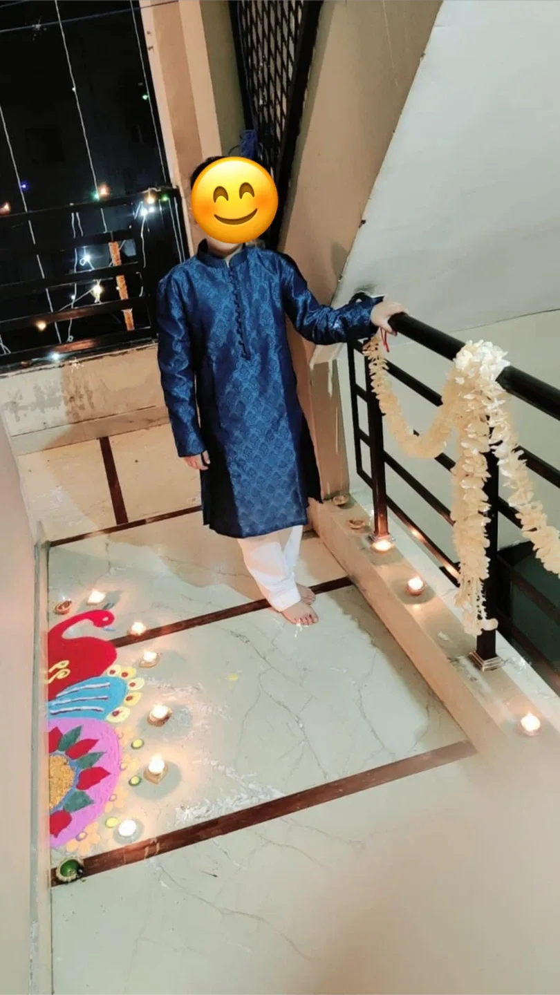 Boys Blue Embroidered Kurta Set image indicator(5)