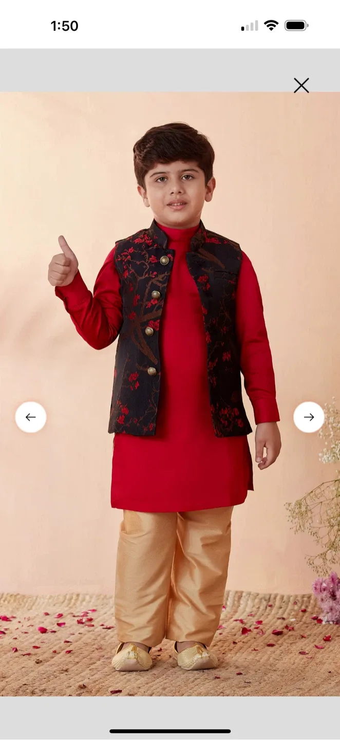 Manyavar Mohey Boys Kurta Jacket Set image indicator(4)