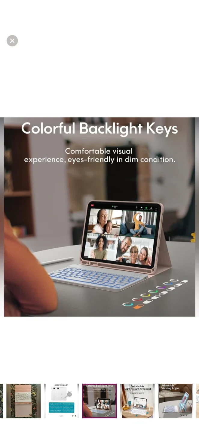 Like New Pink iPad Case with Backlit Keyboard image indicator(6)