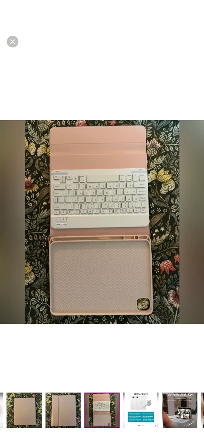 Like New Pink iPad Case with Backlit Keyboard image indicator(4)