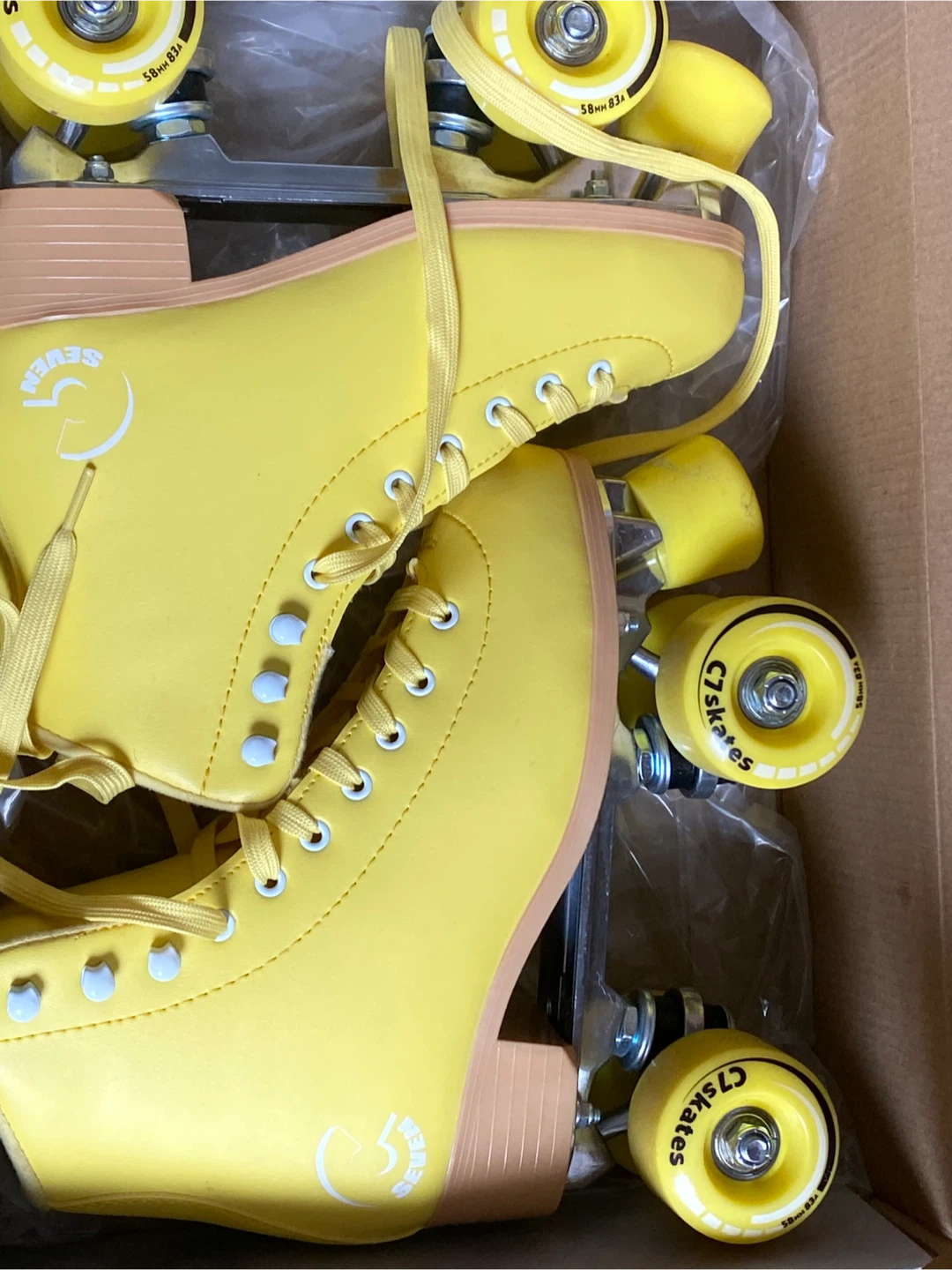 C7skates Premium Roller Skates - Yellow - Size 5 - photo 3