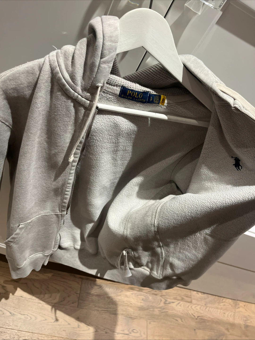 Grey Polo Full-Zip Hoodie - photo 4