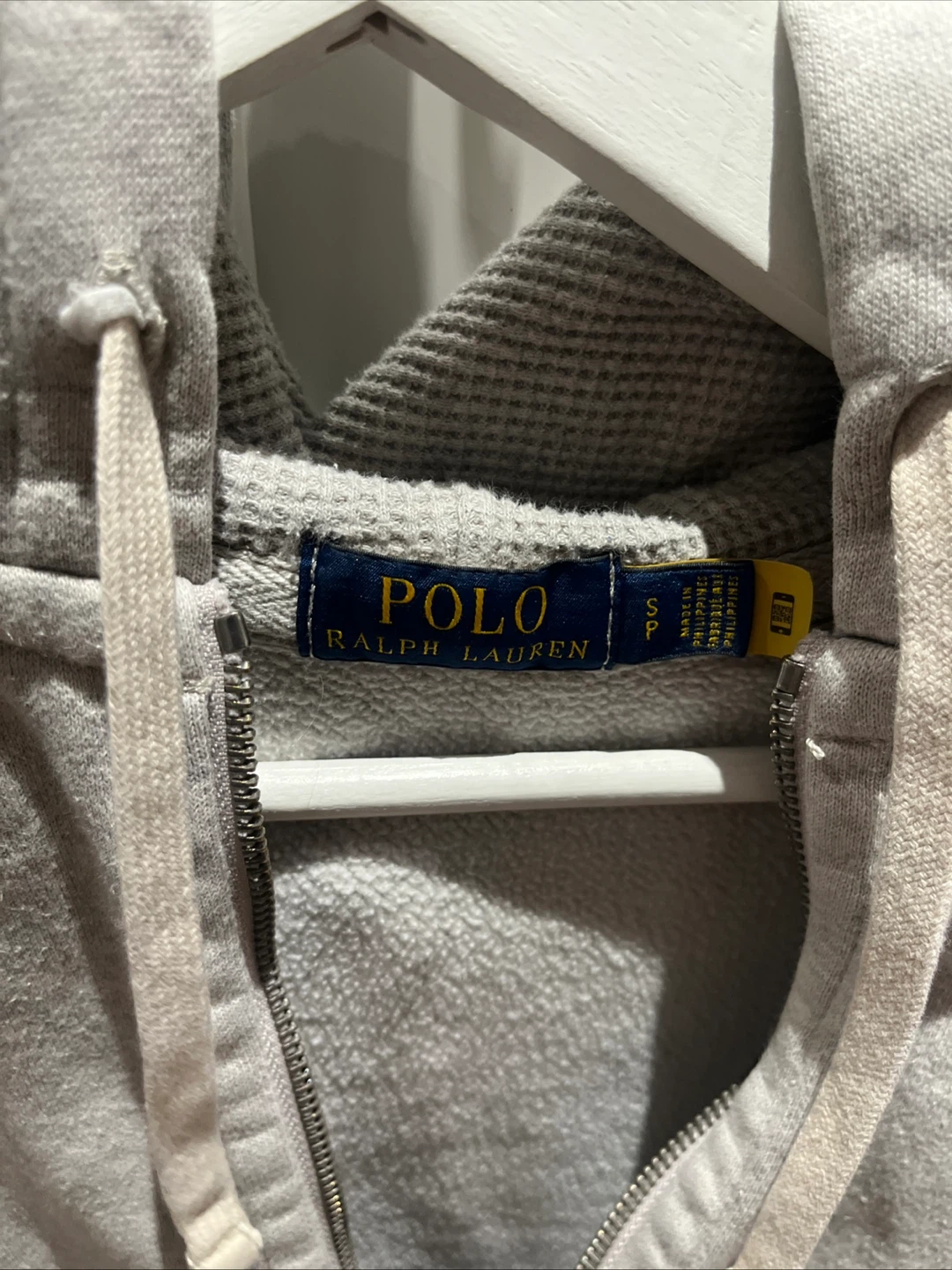 Grey Polo Full-Zip Hoodie