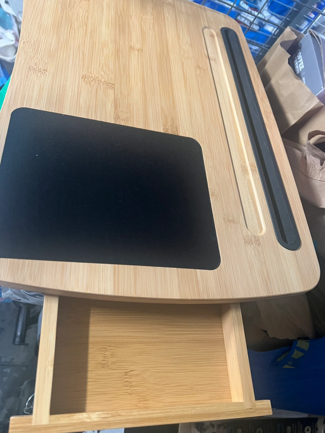Bamboo Bed Desk with Drawer