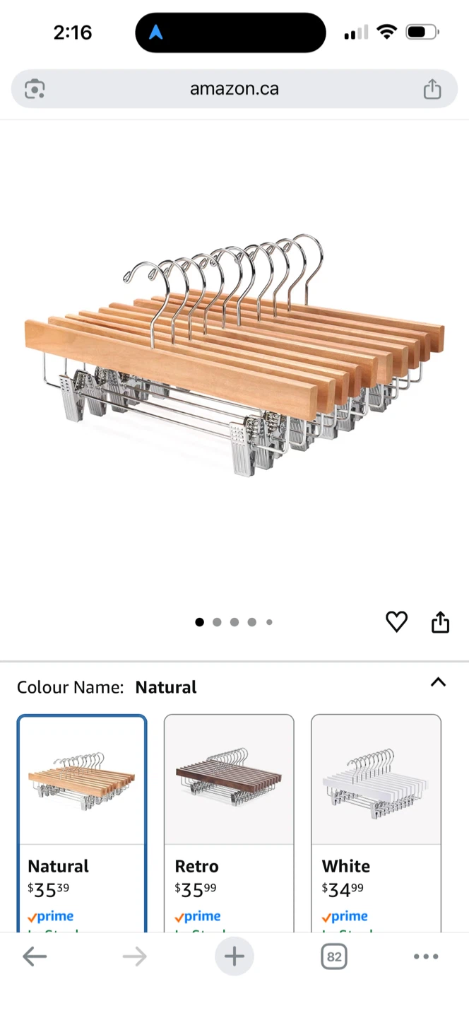Natural Wood Pant/Skirt Hangers