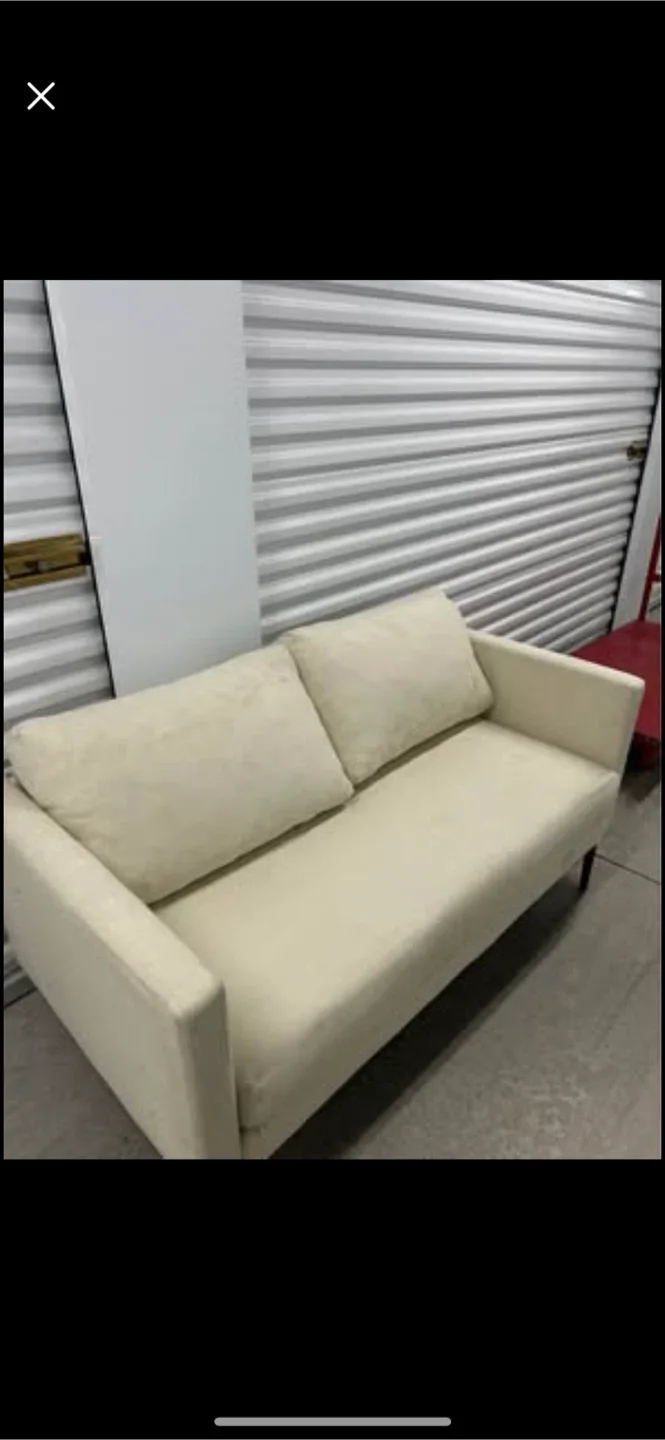 New Cream Loveseat Sofa thumbnail