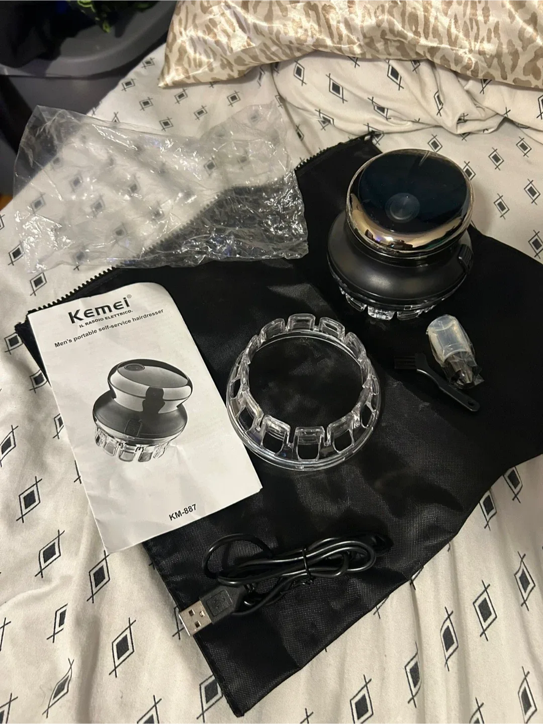 🥕Kemei KM-887 Men's Portable Self-Service Hairdresser image indicator(3)