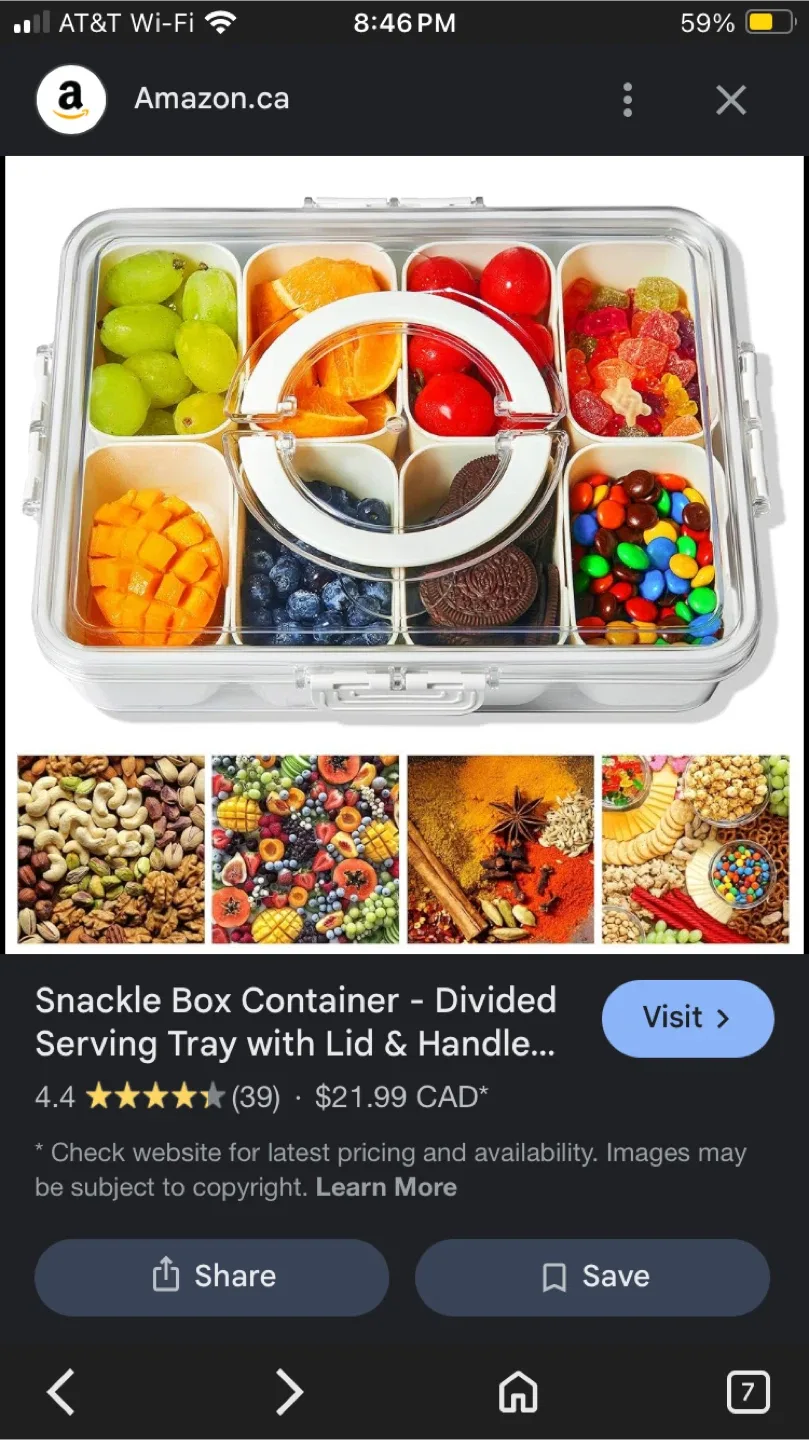 Clear Plastic Food Storage Container with 8 Compartments image indicator(5)