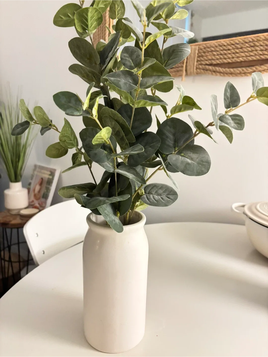 Eucalyptus Arrangement in Cream Vase