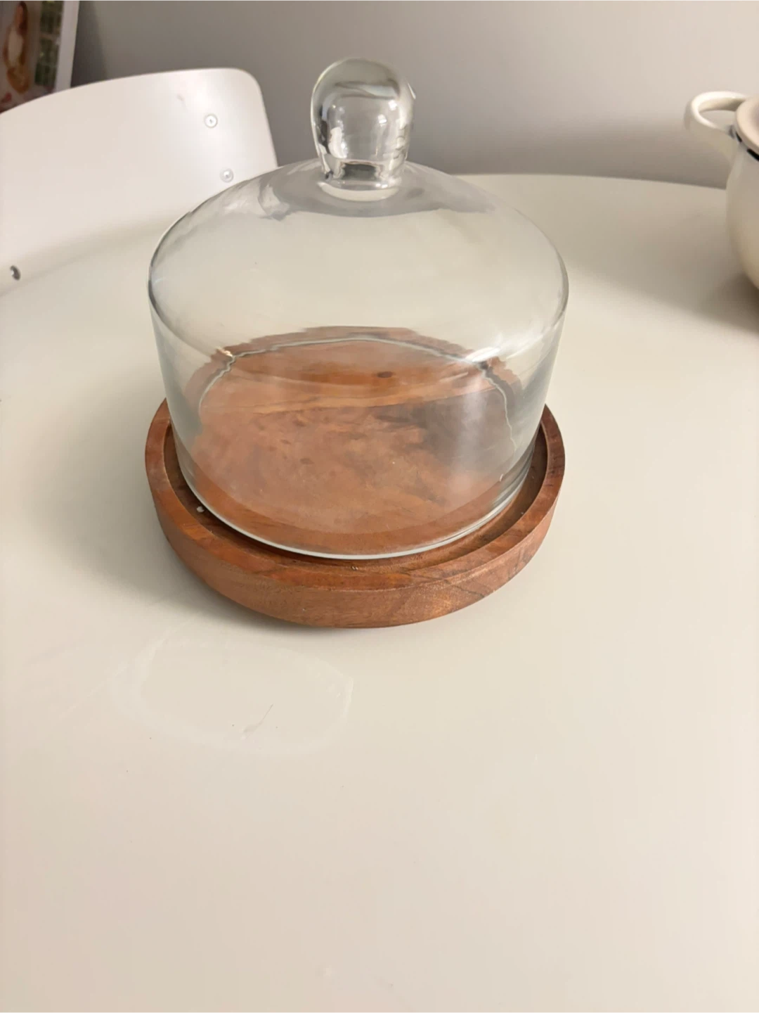 Mango Wood & Glass Cloche Dome - photo 2
