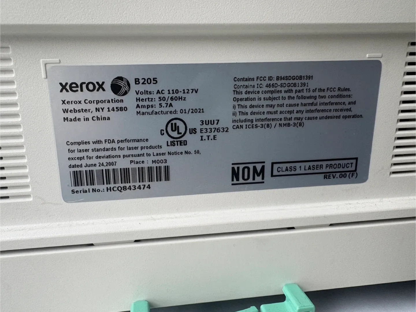 Xerox B205 Laser Printer image indicator(4)