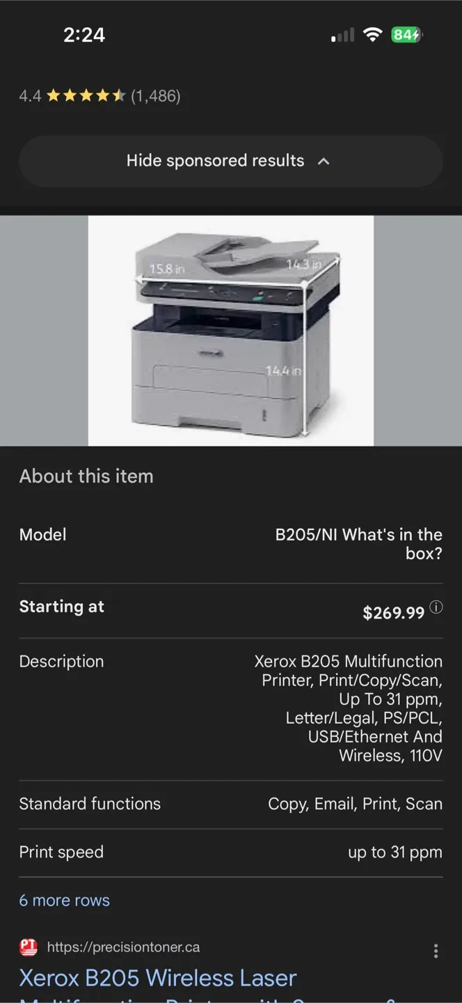 Xerox B205 Laser Printer image indicator(7)