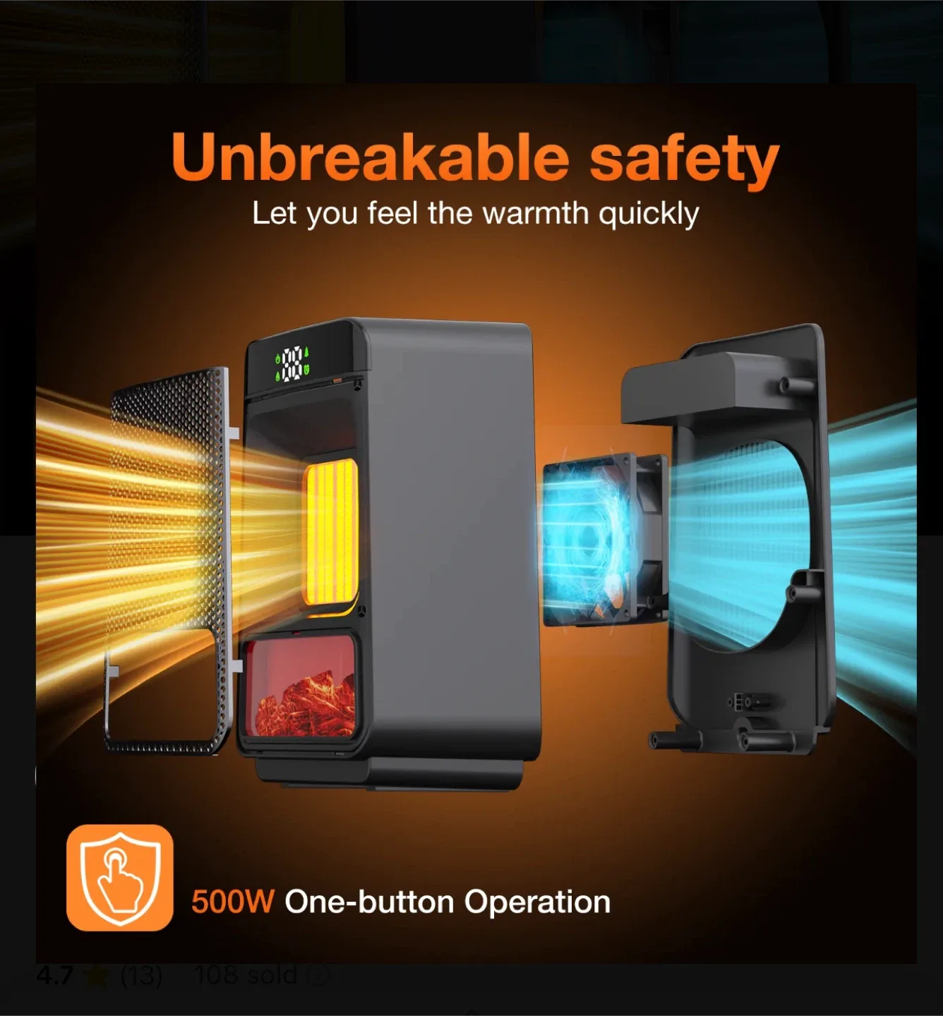 iDiskk Mini Electric 1500W Heater image indicator(8)