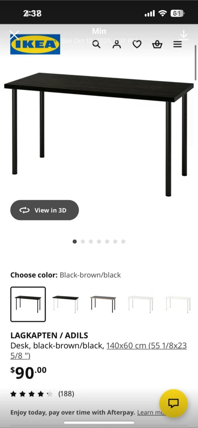 IKEA LAGKAPTEN / ADILS Desk - Black-Brown/Black - photo 2