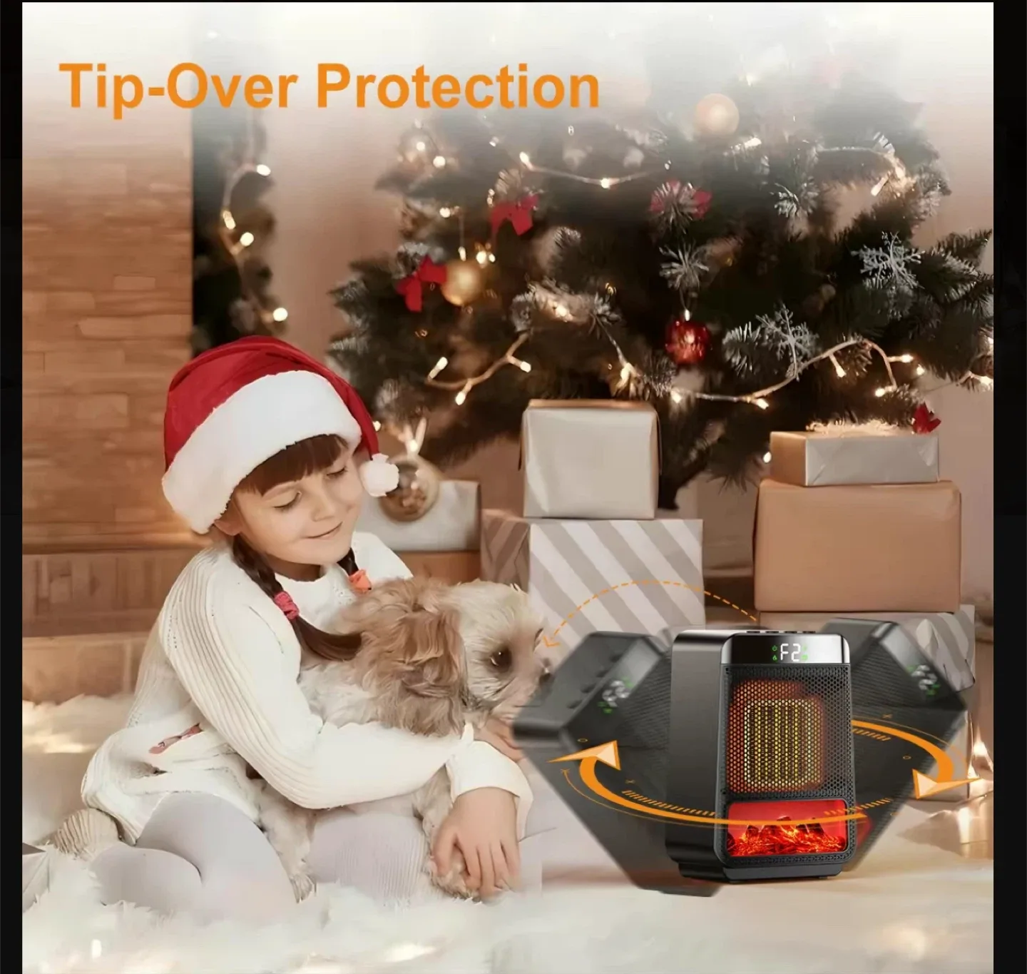 HYRORA 3D Flame Electric Heater, Portable Desktop Warmer image indicator(7)