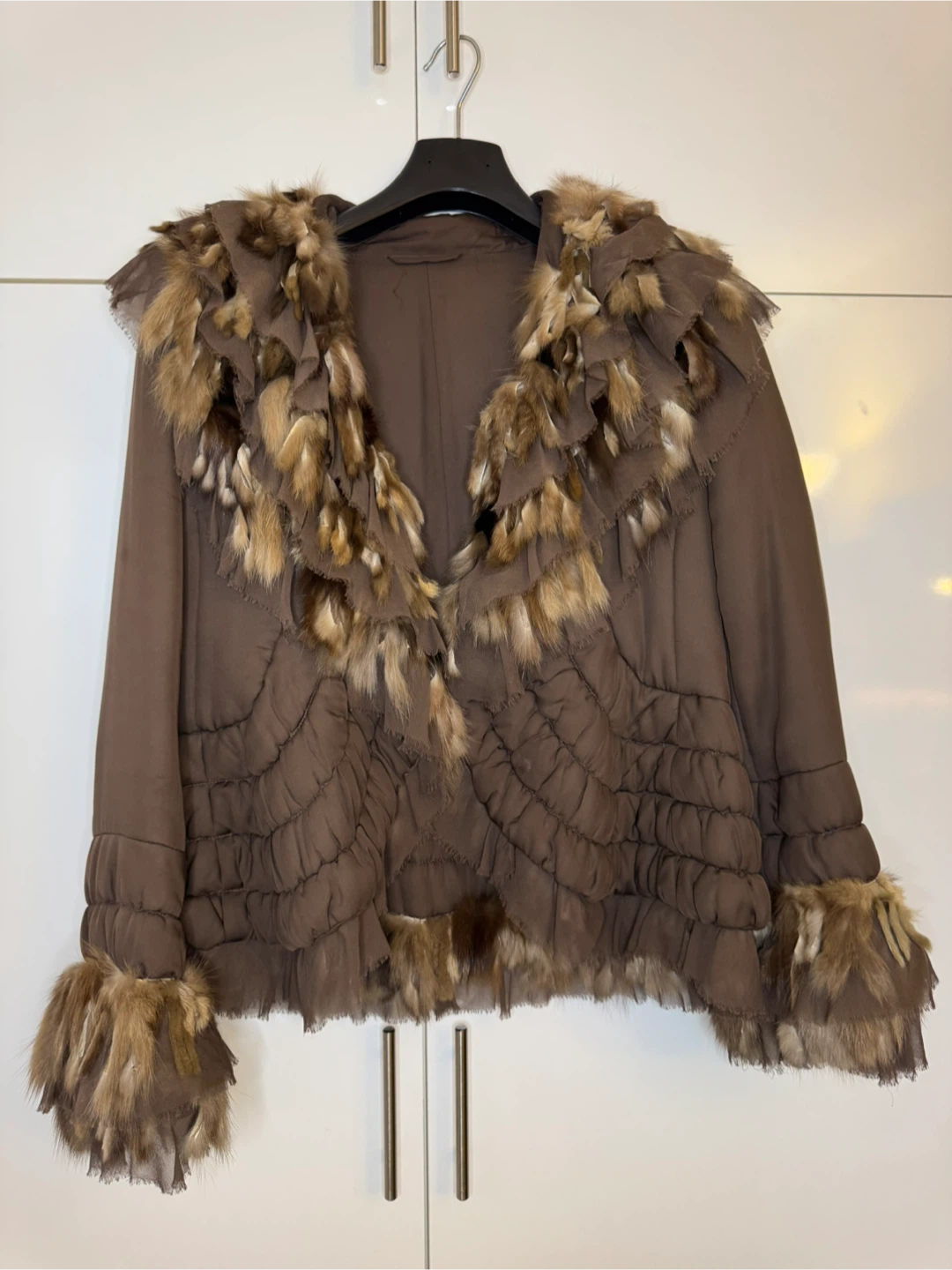 Silk & Fur Trim Jacket