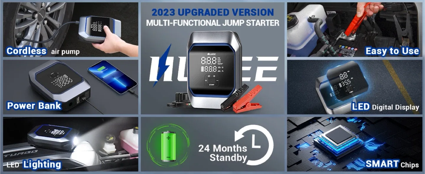 IILUEE Jump Starter with Air Compressor image indicator(2)