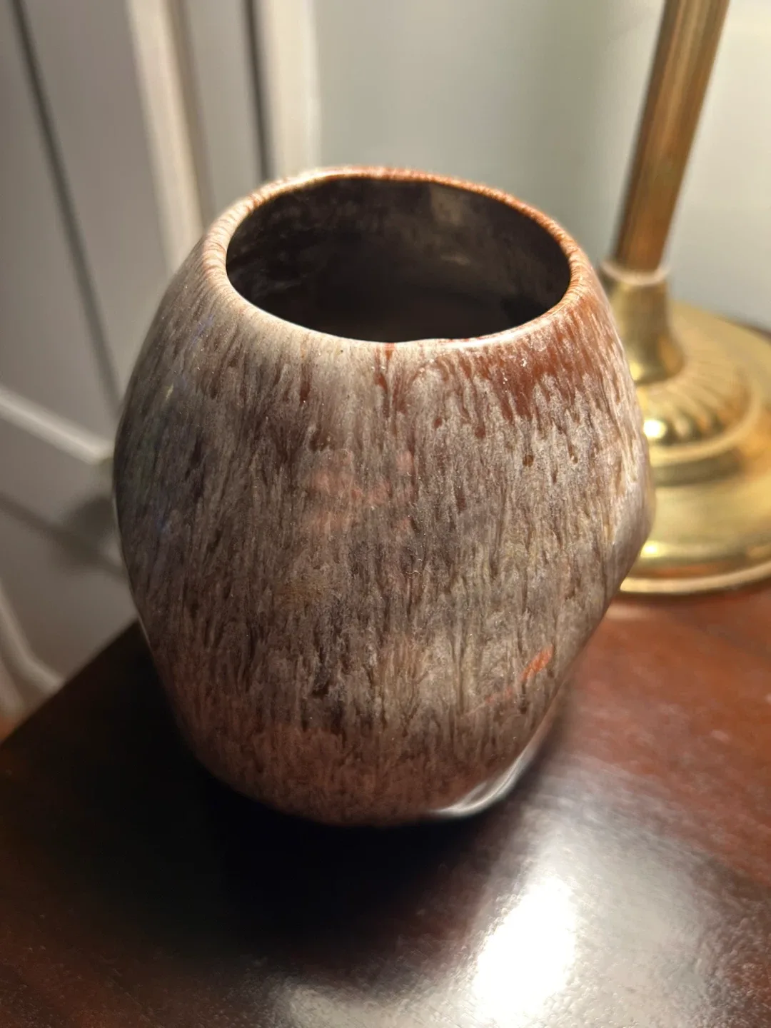 Vintage MCM Evangeline Ware Pottery Vase Drip Canada Art image indicator(3)