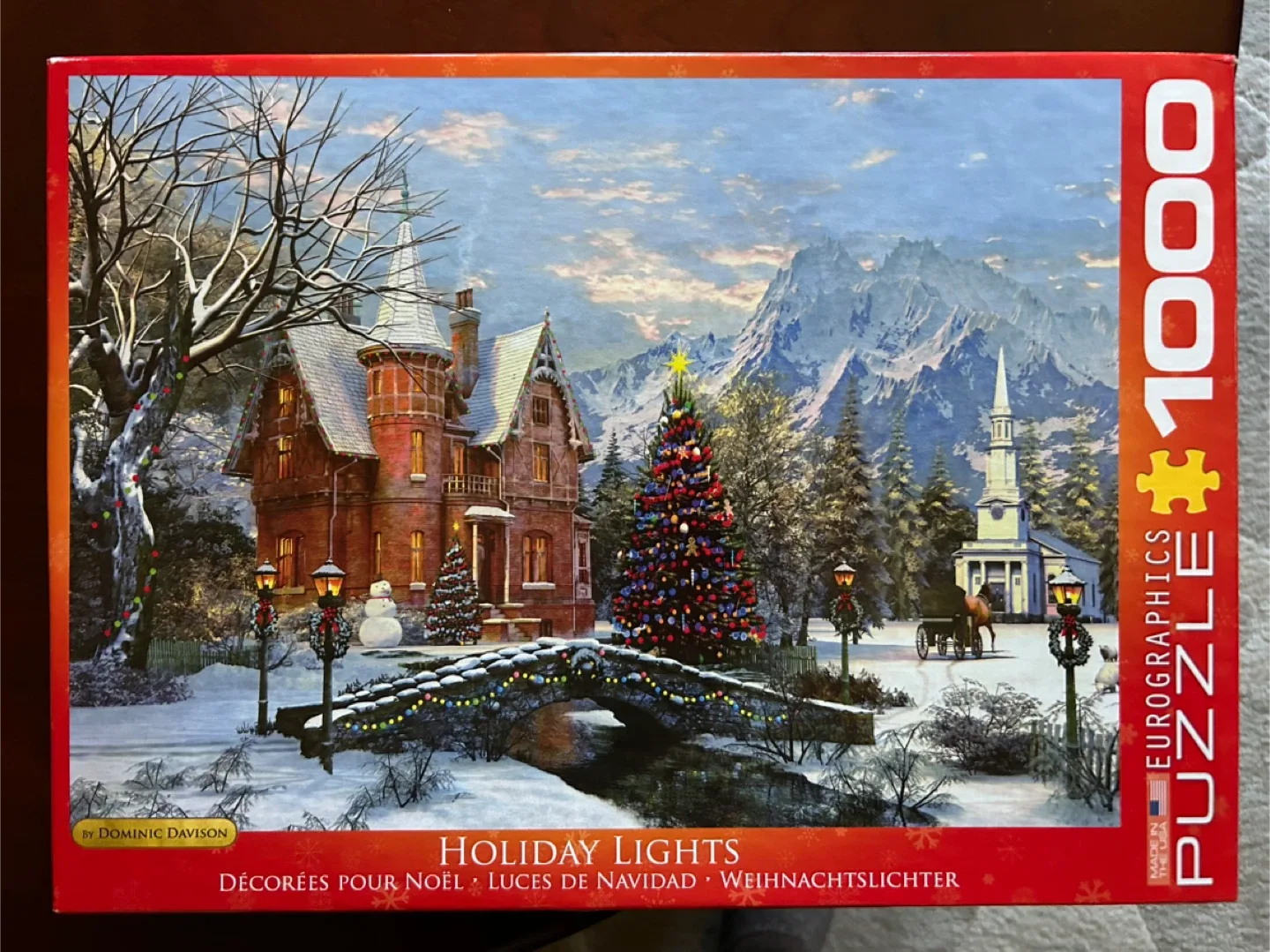 Holiday Lights Xmas winter 1000 Piece Puzzle EuroGraphics image indicator(3)