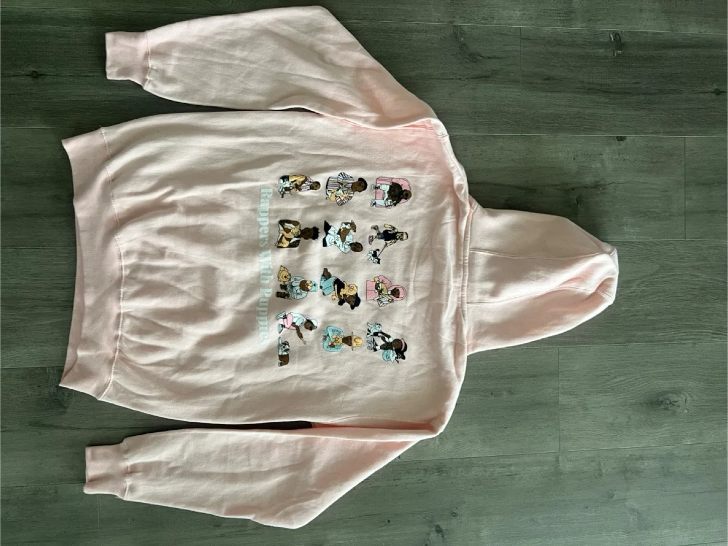 Rappers With Puppies Pink Hoodie Medium 🥕 image indicator(3)