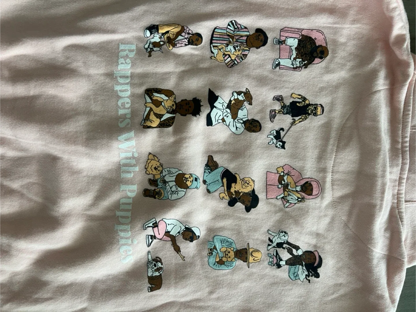 Rappers With Puppies Pink Hoodie Medium 🥕 image indicator(4)