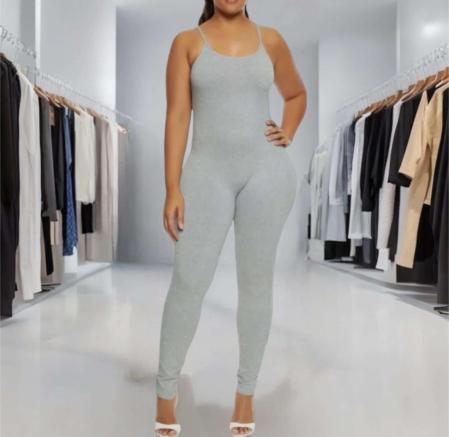 Grey Sleeveless Jumpsuit - Size Small 🥕🥕🥕