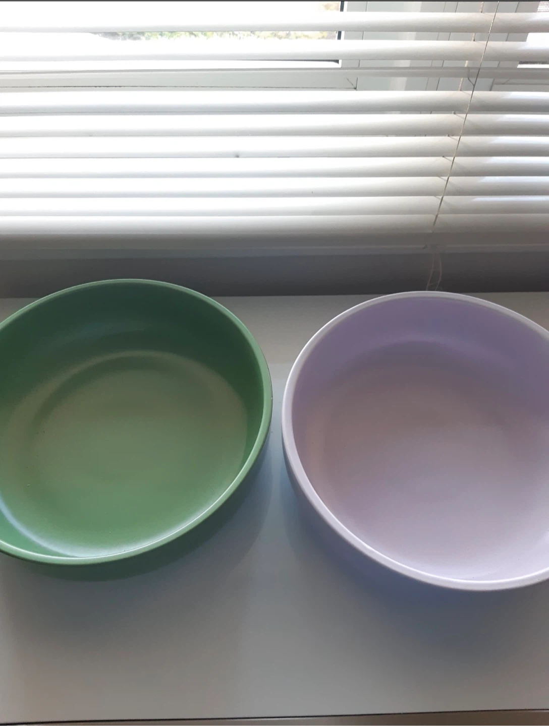 Two Decorative Bowls - Green and Lilac