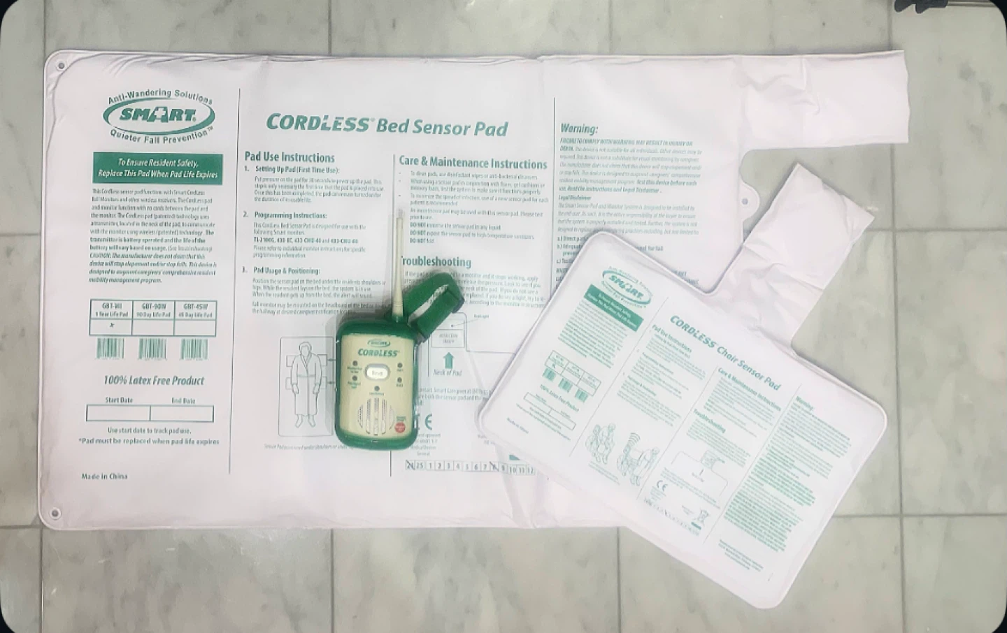 Smart Cordless Bed & Chair Sensor Pads + Monitor