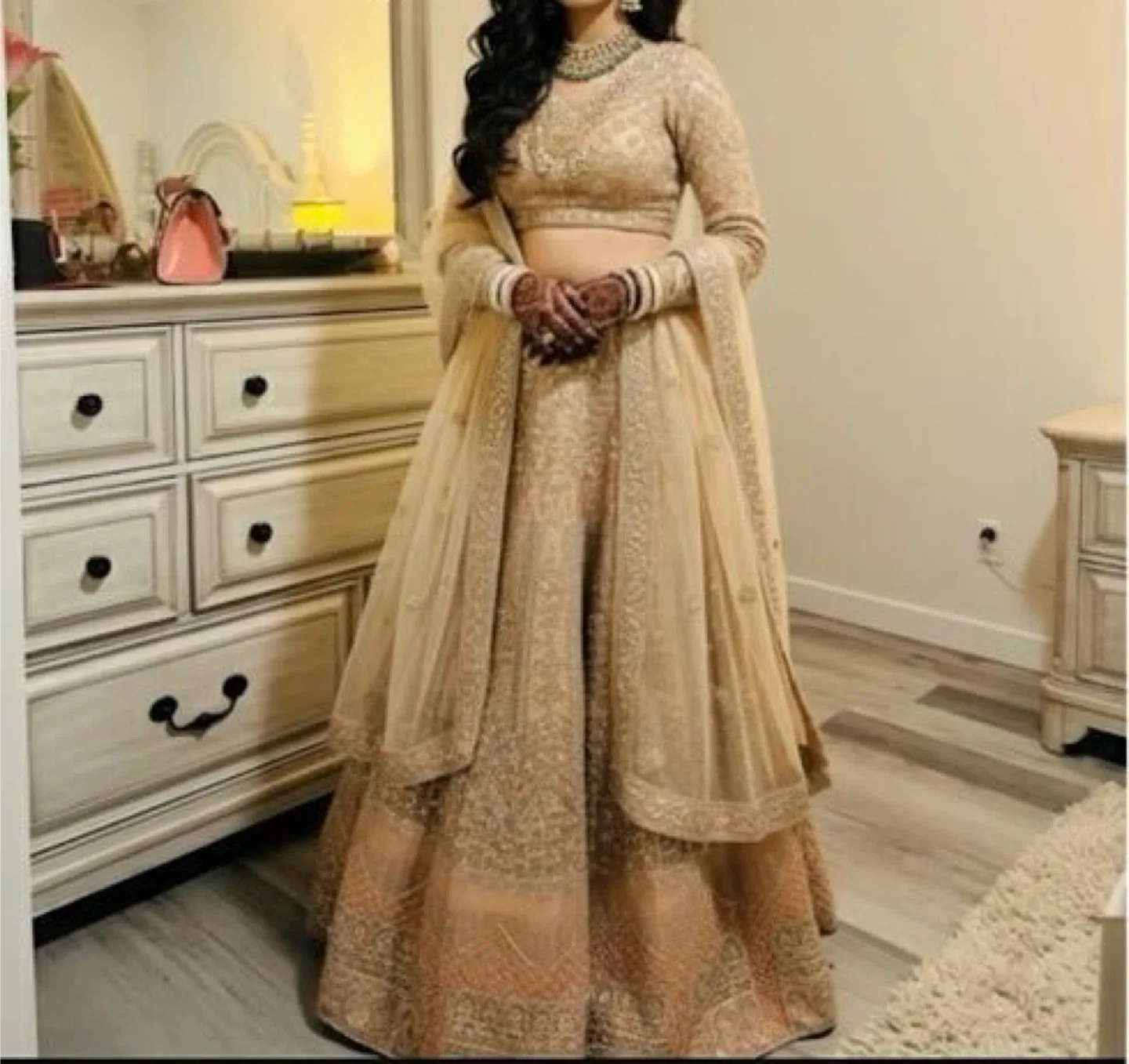 Beige Lehenga Choli Set thumbnail