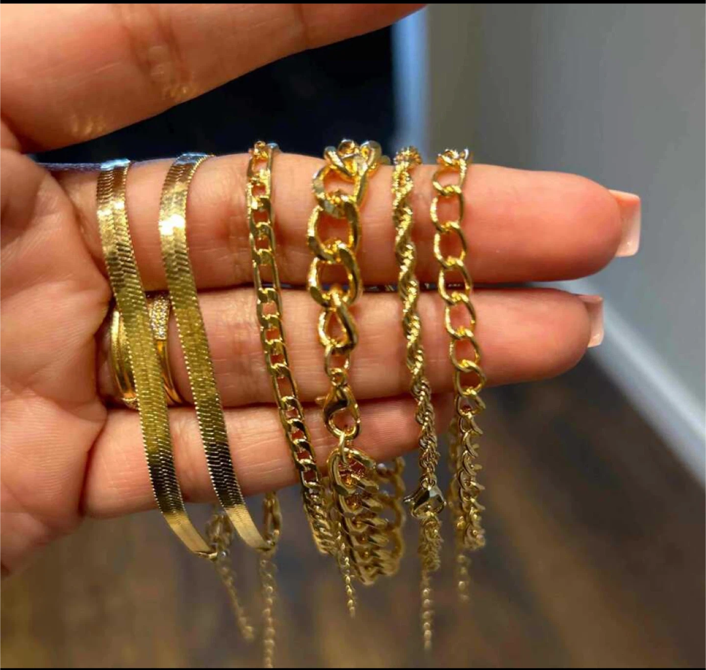 6pcs Bohemian Minimalist Multilayer Metal Bracelet For Women - photo 3