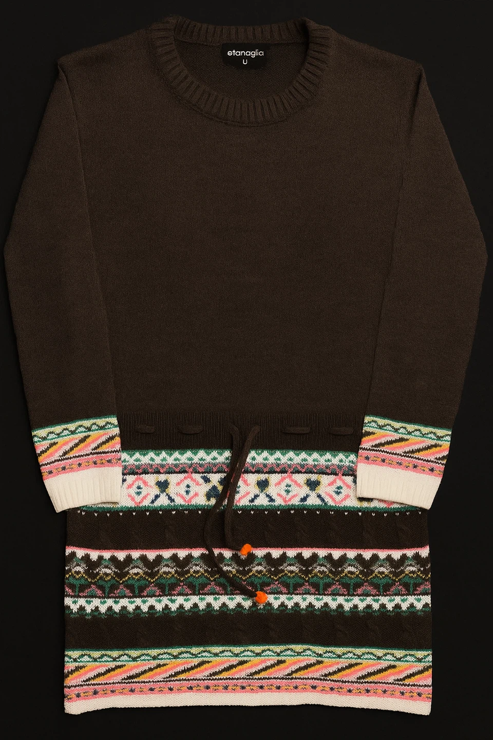 Maglia Brown Knit Dress with Scarf - photo 2