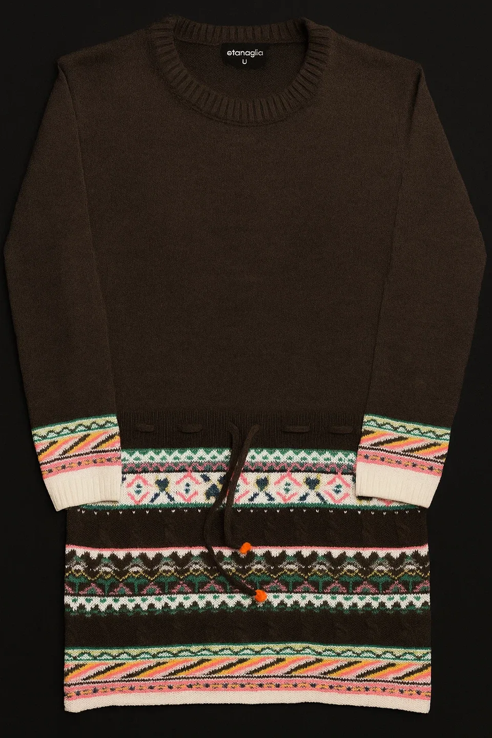 Maglia Brown Knit Dress with Scarf image indicator(2)