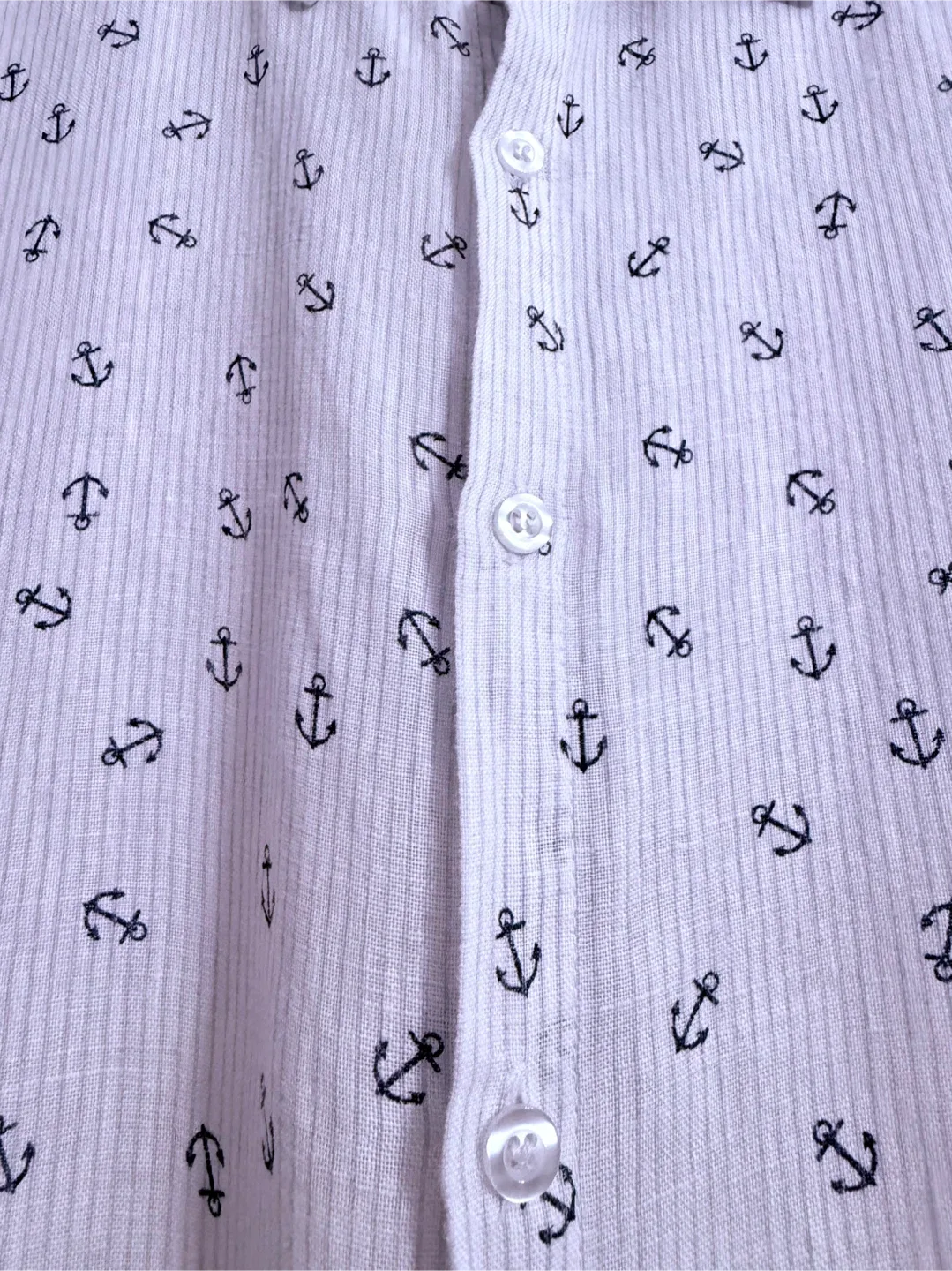 FOCUS Linen Shirt - Anchor Pattern, XL image indicator(3)