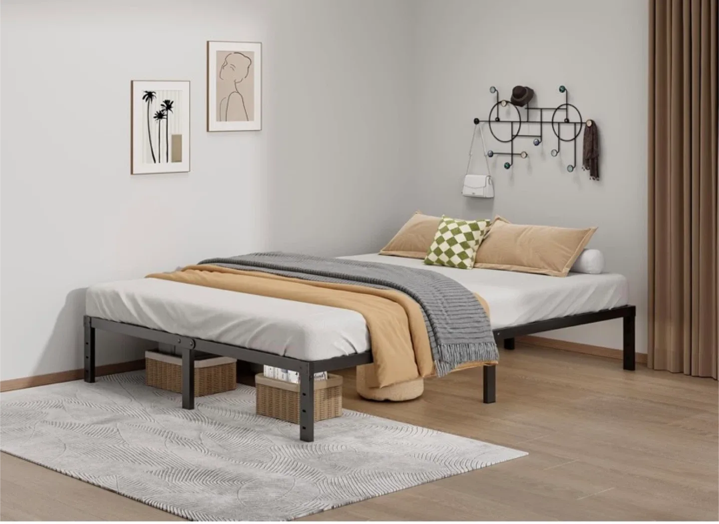 New Heavy-Duty Full Metal Platform Bed Frame 12” image indicator(3)