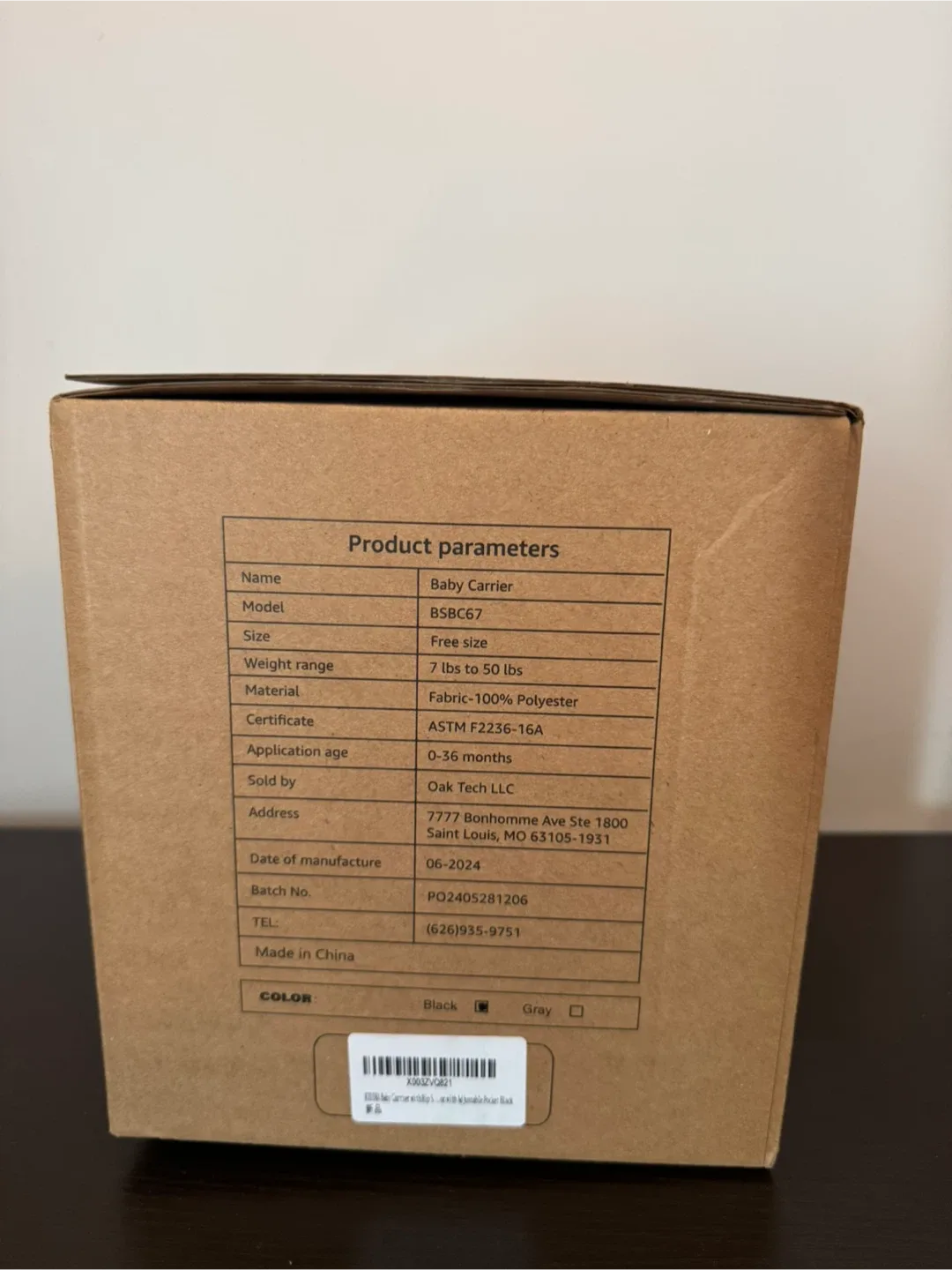 Kidira Baby Carrier - Model BSBC67 - New in Box! image indicator(3)