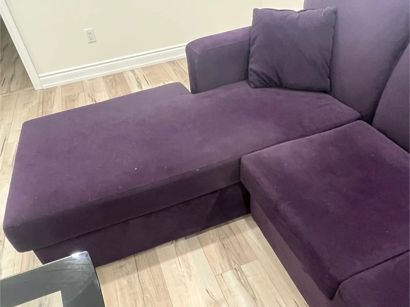 Purple Sectional Couch with Ottoman image indicator(3)