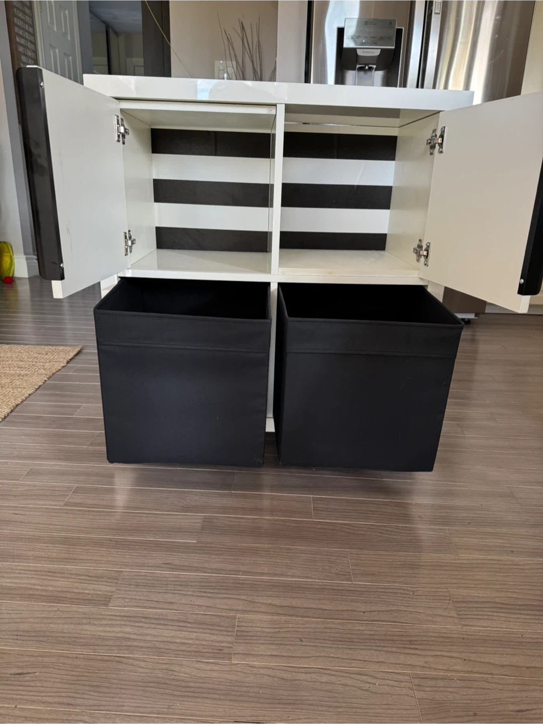 IKEA•KALLAX STORAGE UNIT ON WHEELS •GLOSSY WHITE - photo 3