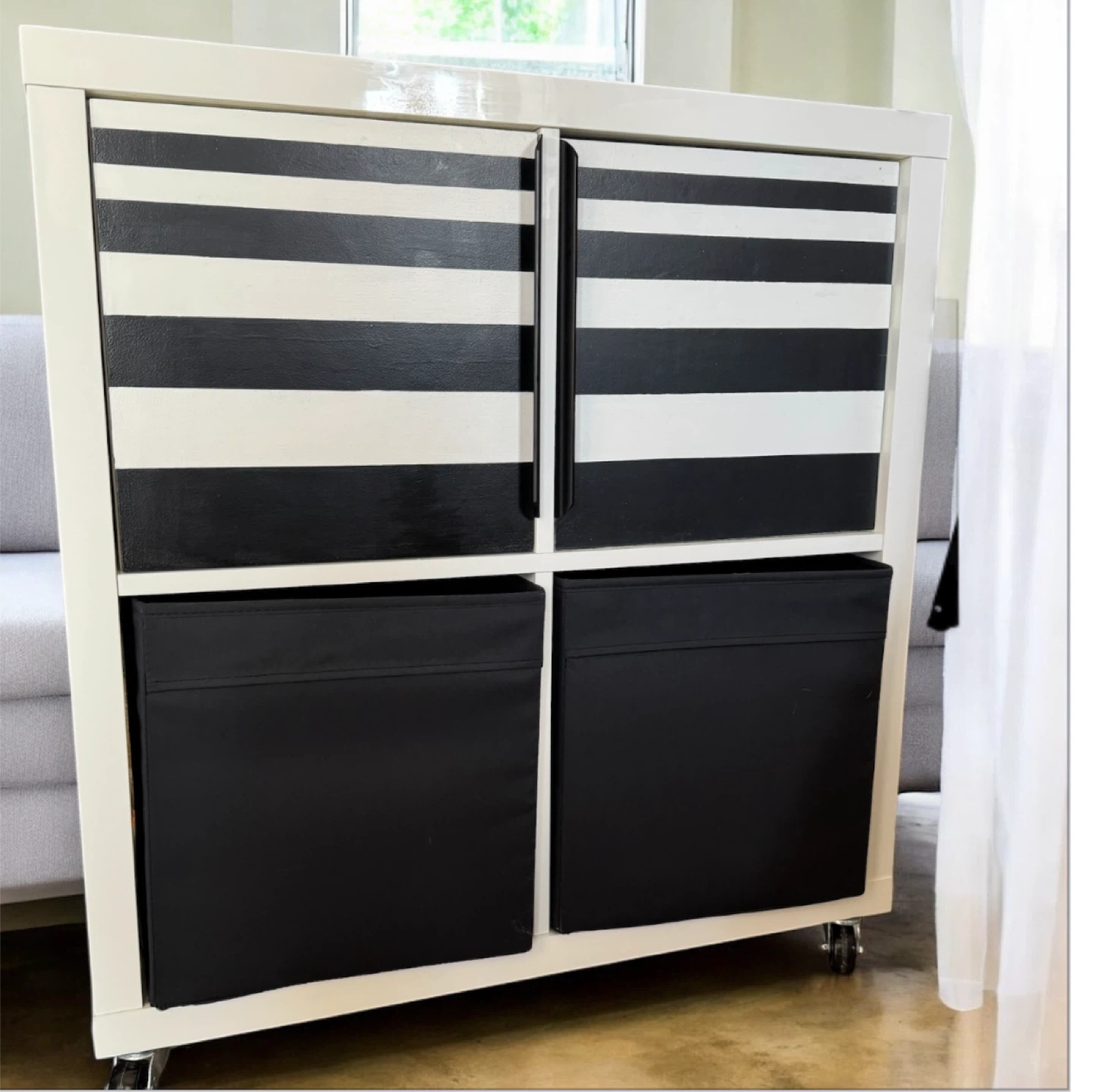 IKEA•KALLAX STORAGE UNIT ON WHEELS •GLOSSY WHITE - photo 4