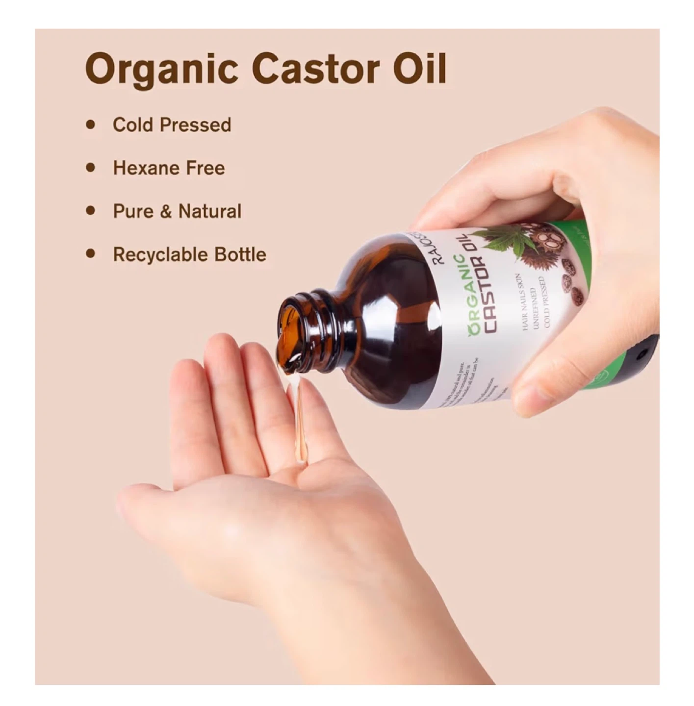 Rajoosee Organic Castor Oil & Pack Set - photo 3
