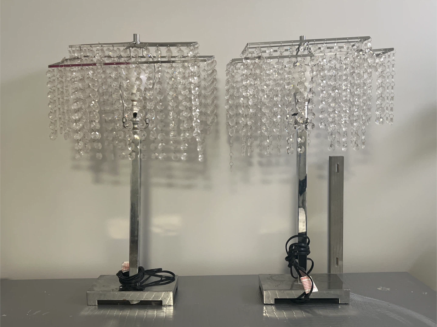 Crystal Beaded Table Lamps - Set of 2