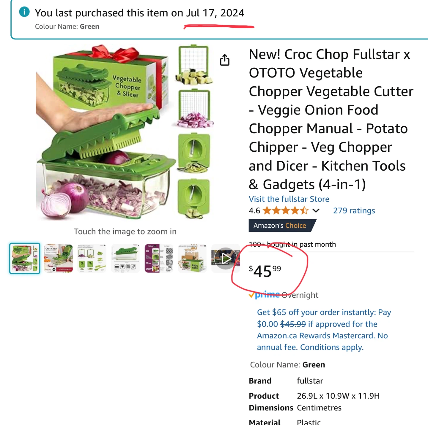 Croc Chop Fullstar Vegetable Chopper - Green - photo 2