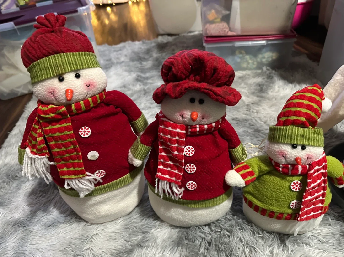 Family of 3 snowman decorations
