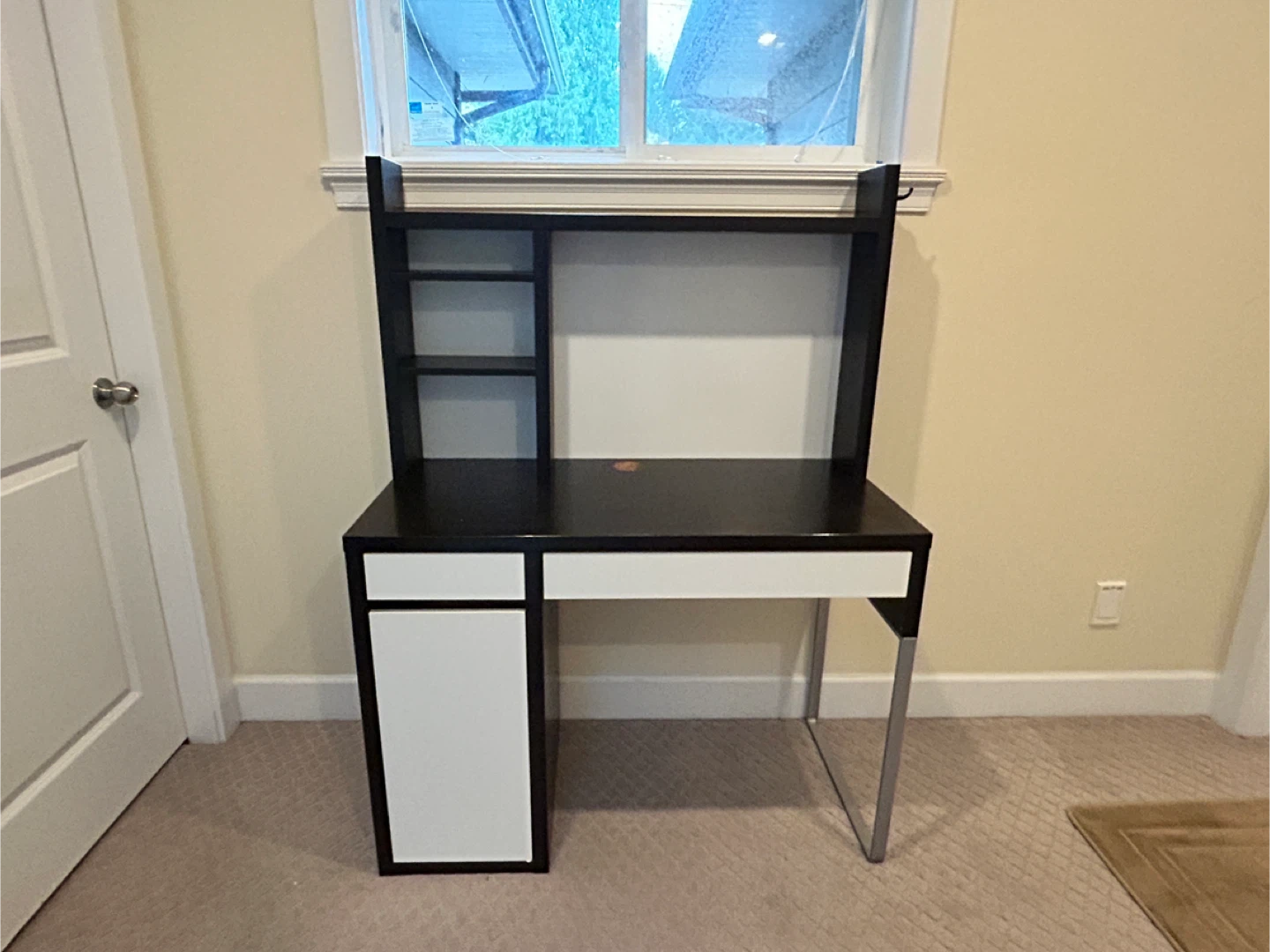 🥕 IKEA MICKIE Desk Black/White/Metal - photo 3