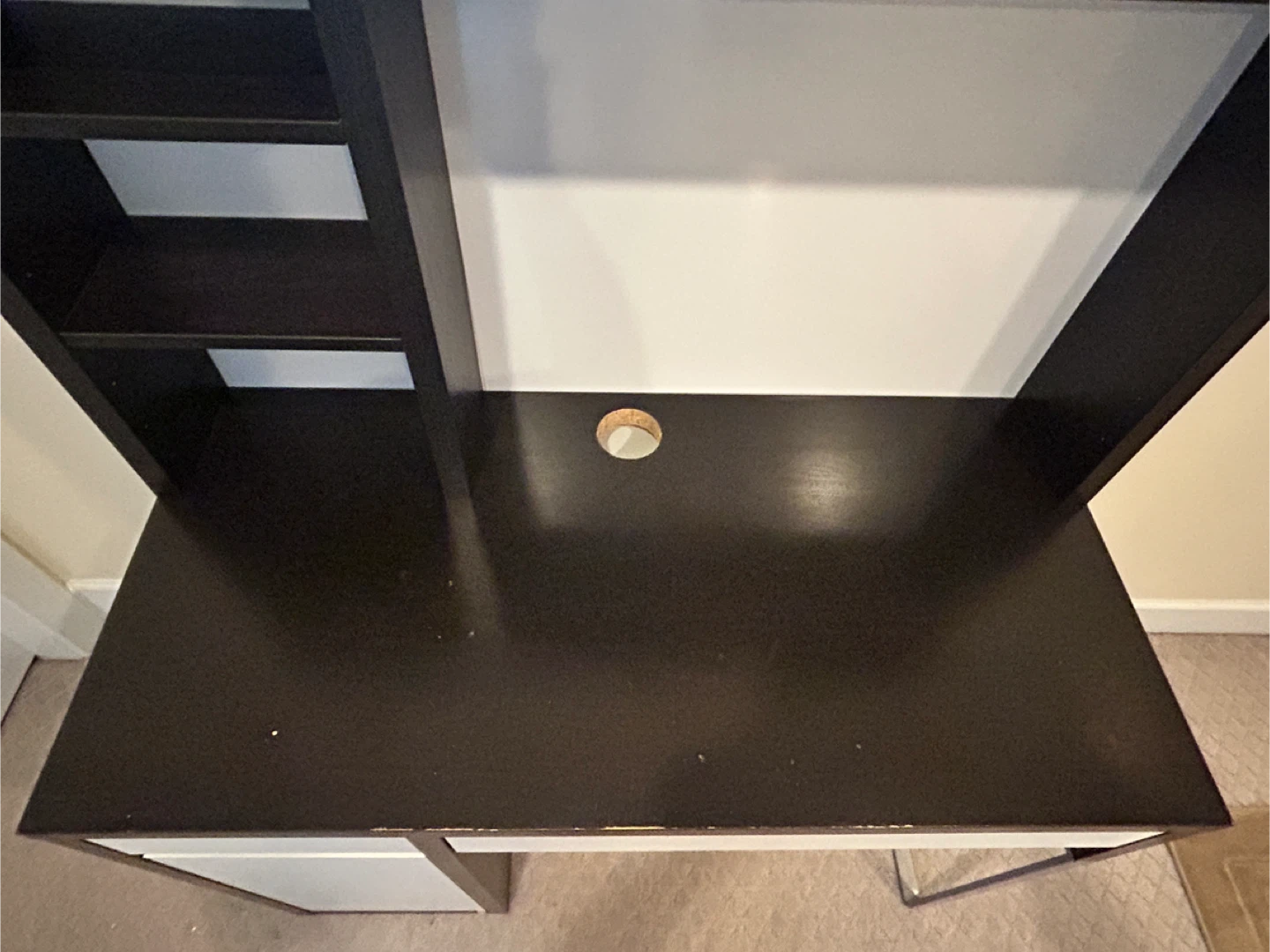 🥕 IKEA MICKIE Desk Black/White/Metal - photo 4