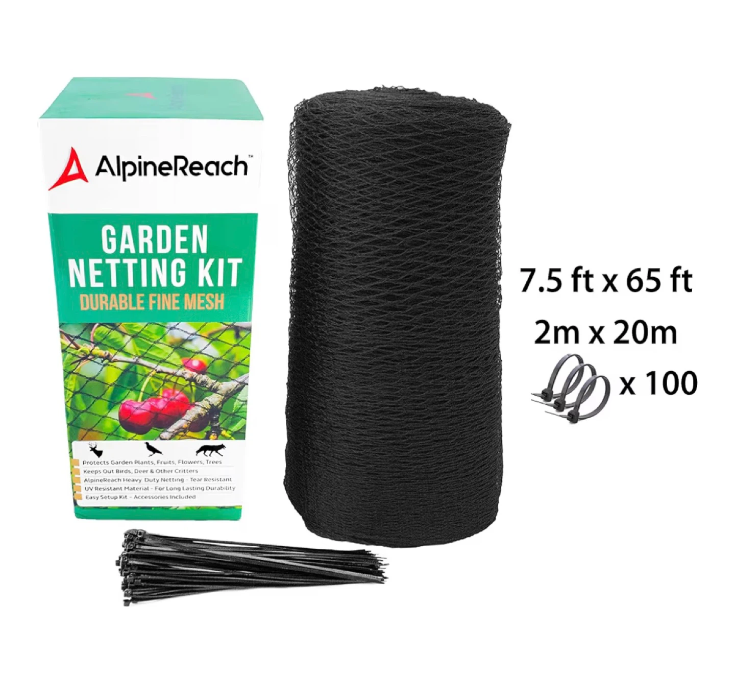 AlpineReach Garden Netting Kit 7.5 ft x 65 ft - photo 3