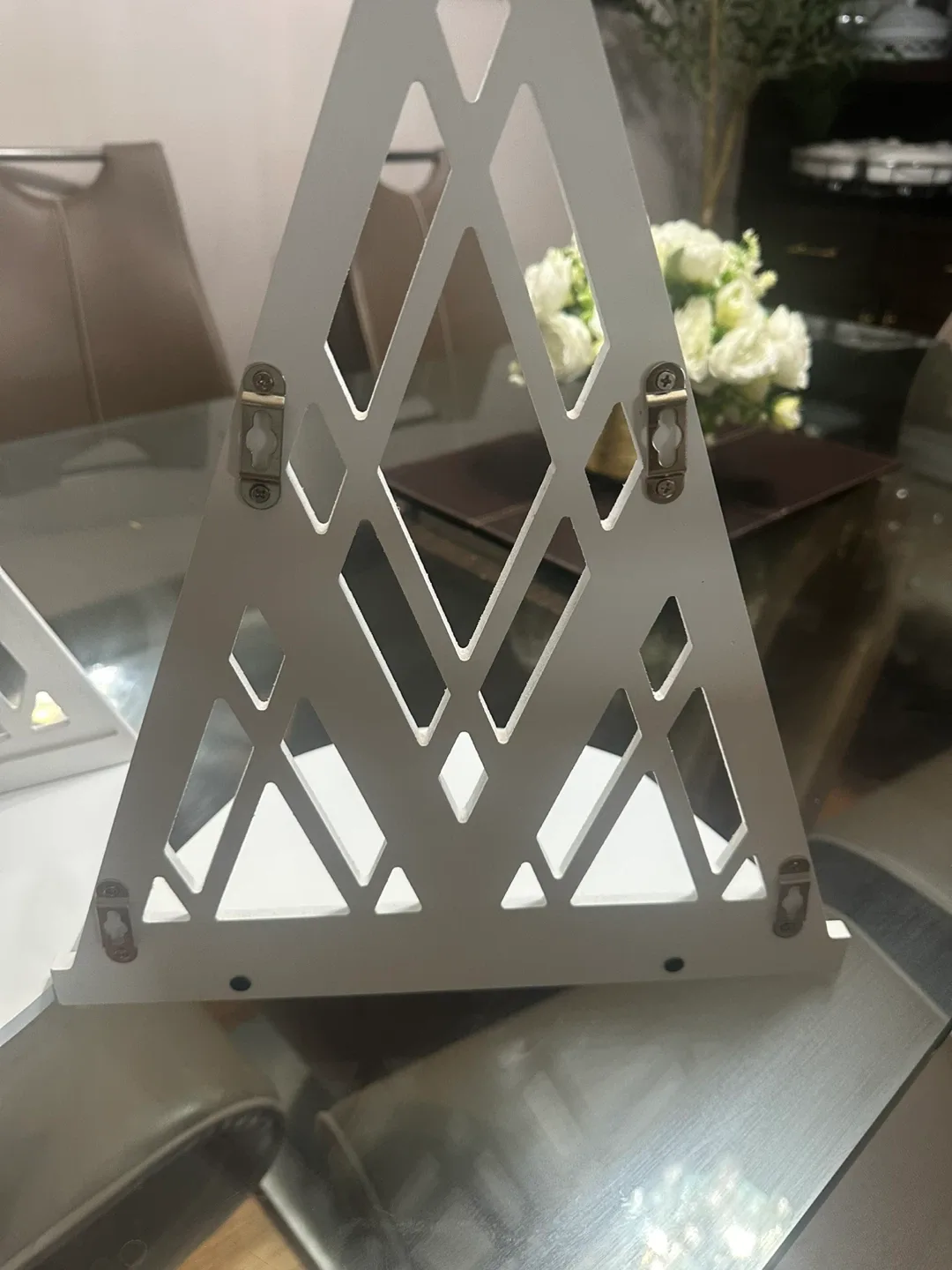 White Triangle Wall Shelf Bookends - Set of 2 image indicator(2)