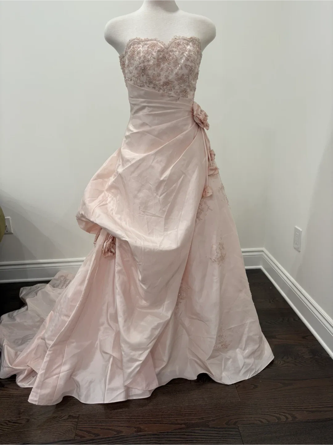 JAI Couture Blush Pink Beaded Gown – NWT Size 8